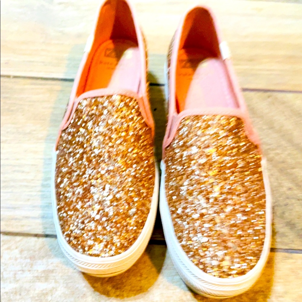 Pink Gold Rose Kate Sped Keds Size 6 Brand New With Box